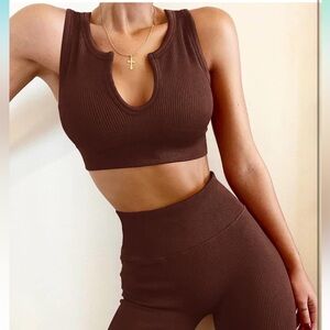 Brown Athletic workout set size small